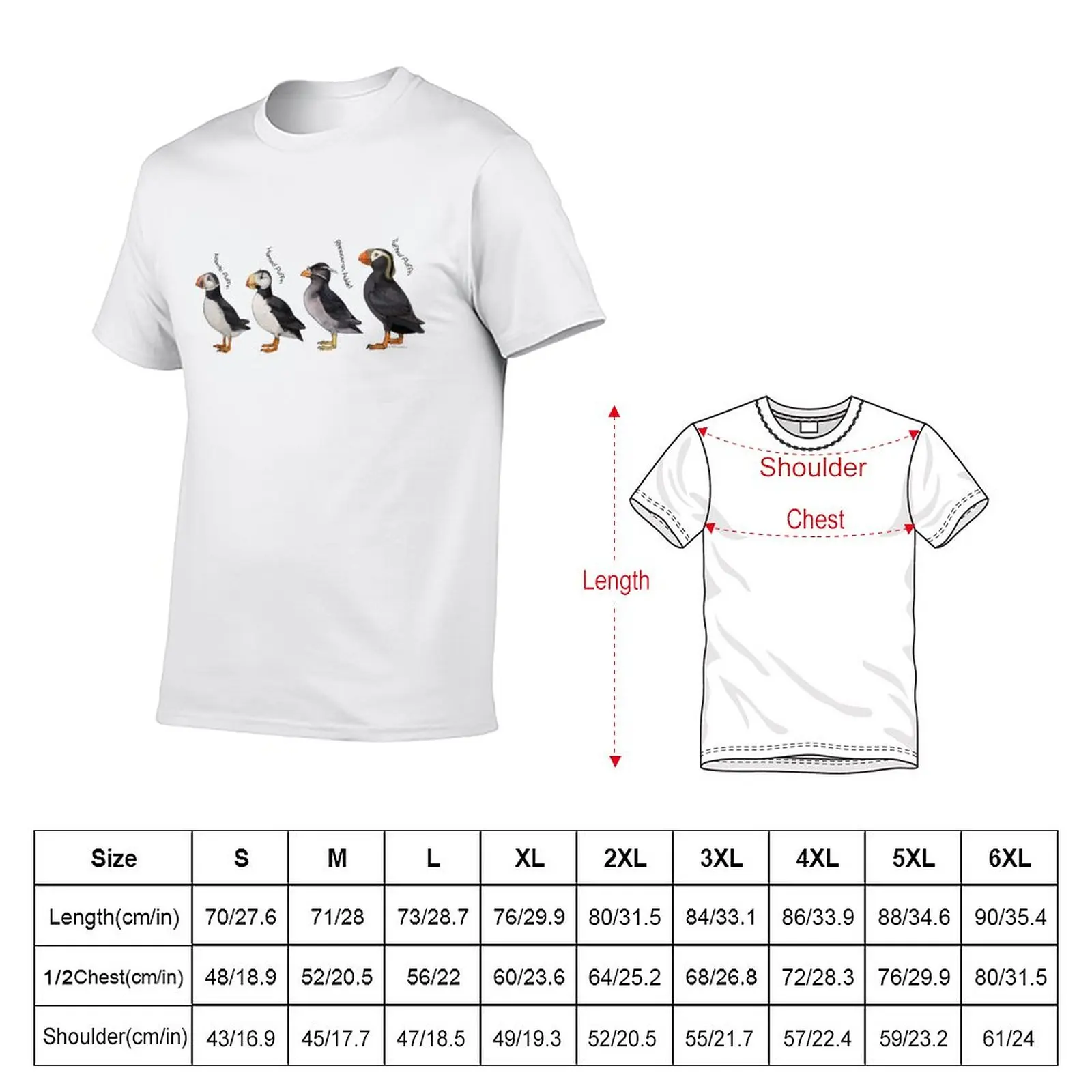 New Puffin world species T-Shirt anime clothes shirts graphic tees plain white t shirts men