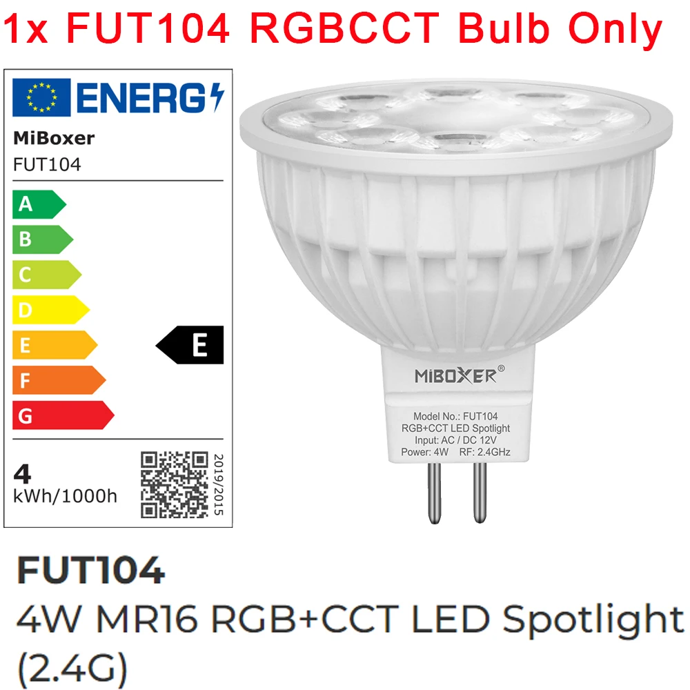 MiBoxer 2.4G RF LED-lamp MR16 GU10 E14 E27 LED-lamp 4W 5W 6W 9W 12W RGB + CCT LED-spotlamp Draadloze afstandsbediening WiFi APP-bediening