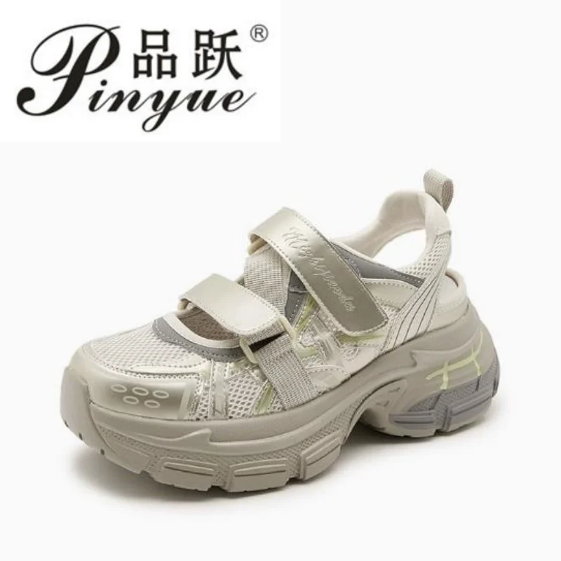 

11cm women Genuine Leather Shoes Thick Sole Summer Women Sandals Casual Woman Height Increasing Running shoes 31-40