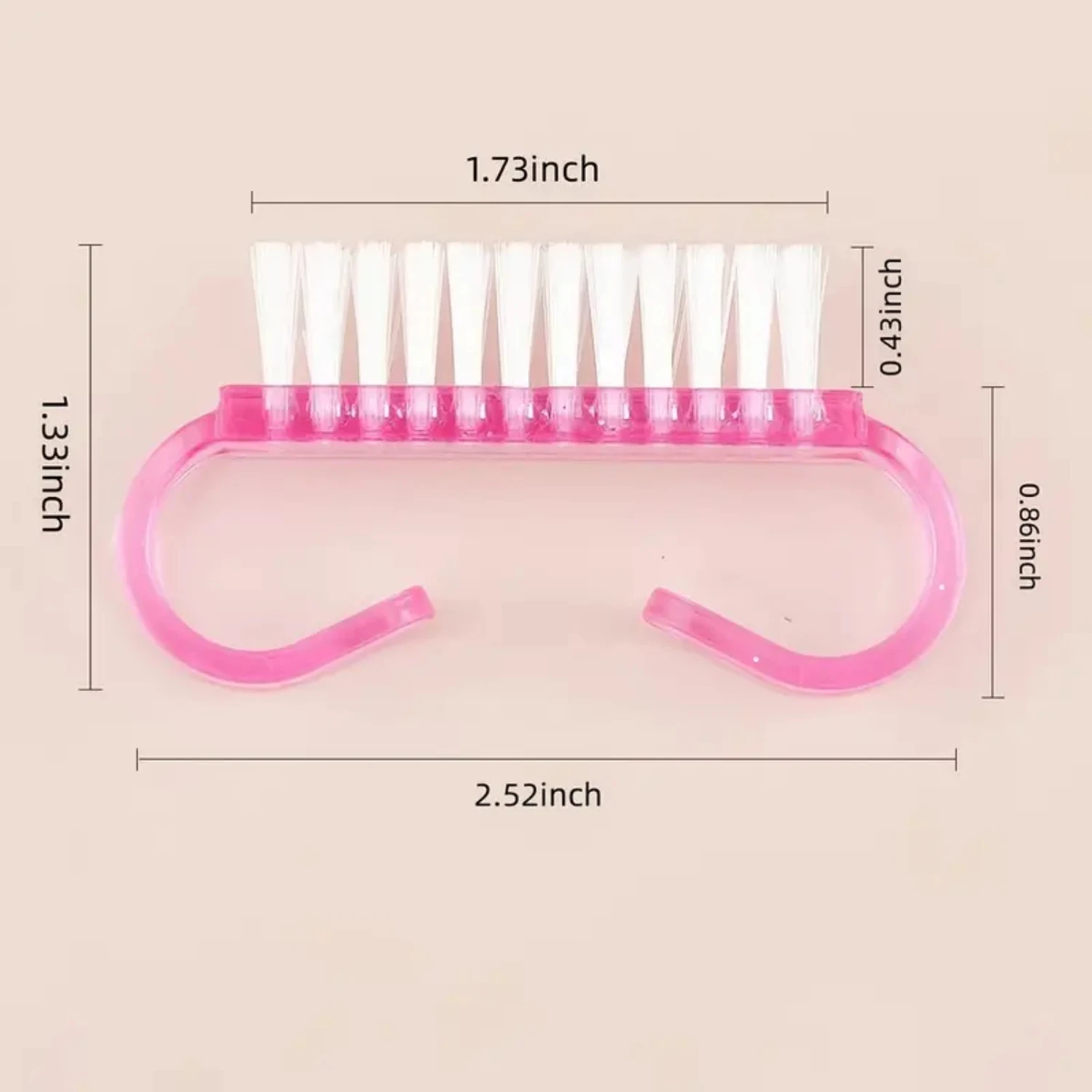 Zachte 10-delige plastic acryl nagelborstelset voor manicure-pedicure - vijlgereedschap om stof en schone nagels te verwijderen.