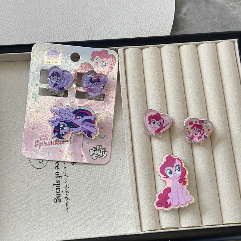 Genuine My Little Pony Hairpin Small Clip Pinkie Pie Children's Cute Hair Accessories Princess Kawaii Christmas Birthday Gift