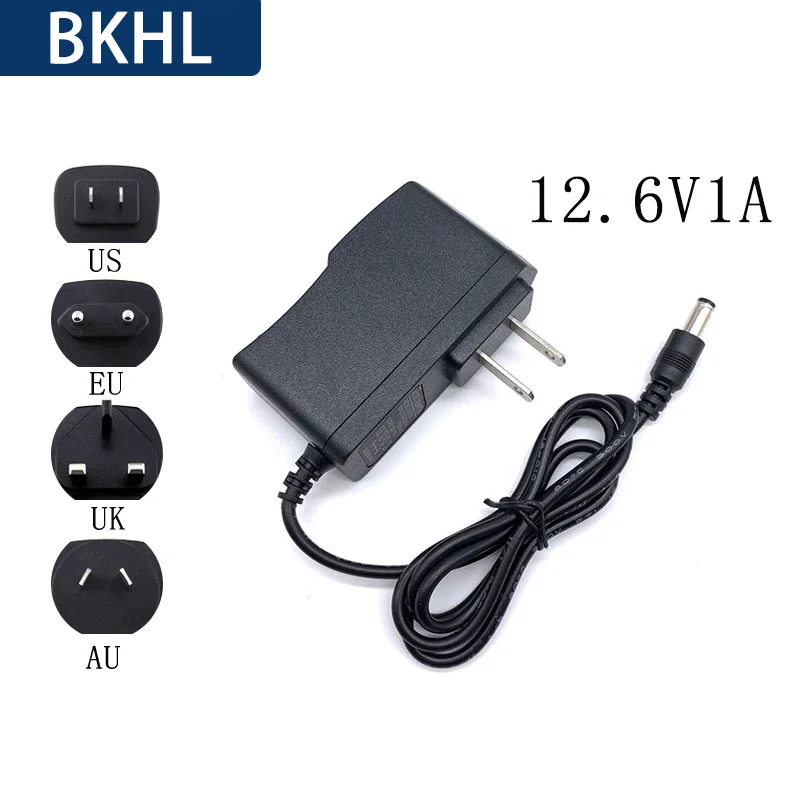 (1pcs/lot)12.6V lithium battery charger 12.6V1A lithium battery charger power charger fully charged variable light