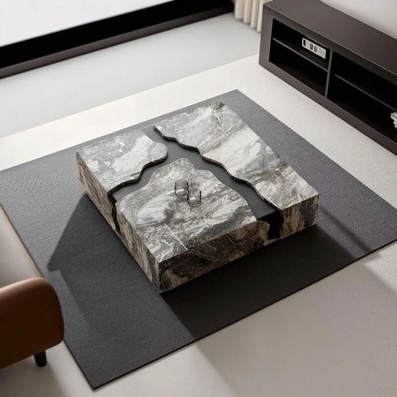 الحد الأدنى المنظم طاولة القهوة الفاخرة الطابق إطار بسيط طاولة القهوة التصميم الجمالي Meuble دي صالون اكسسوارات المنزل #1