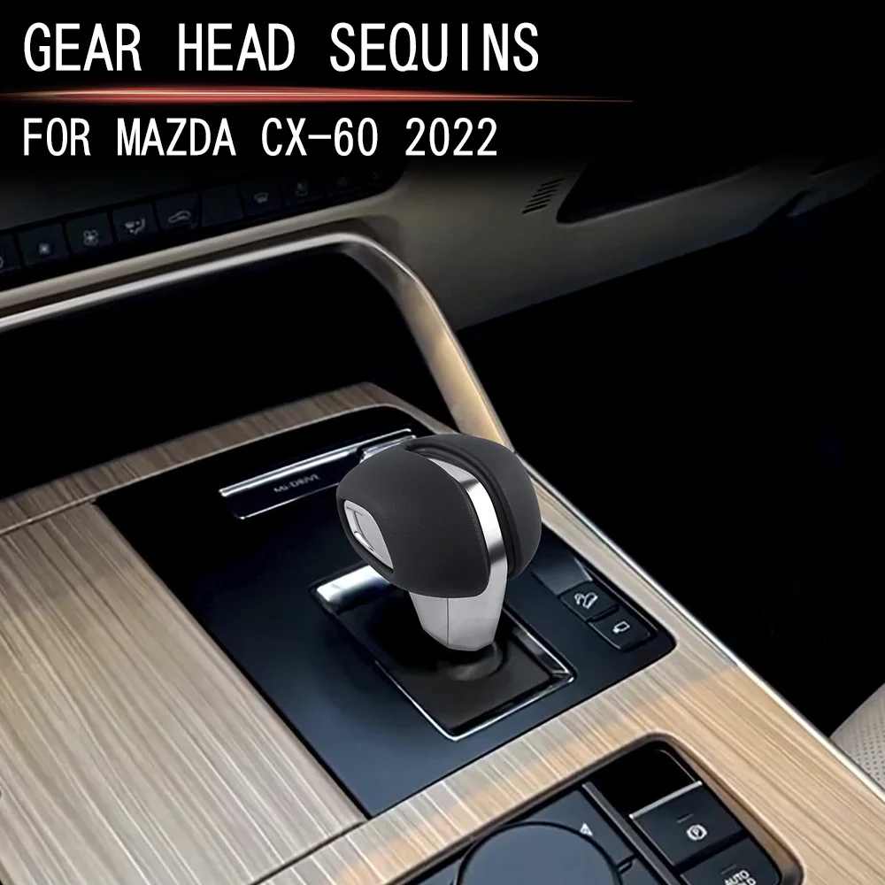 

LHD RHD For Mazda CX-60 CX60 CX 90 2022-2024 Interior Accessories Leather Gear Shift Head Knob Handle Cover Trim Sticker Frame