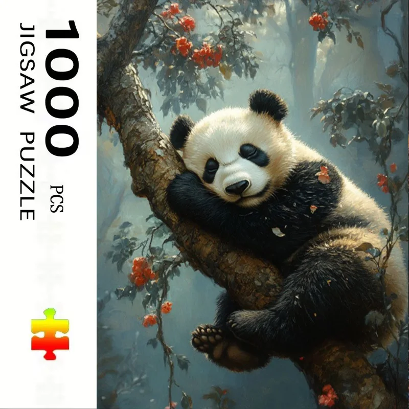 

50X70CM Adult 1000PCS Paper Jigsaw Puzzle Panda Theme Stress Relief Entertainment Children Toy This Challenging Brain Game