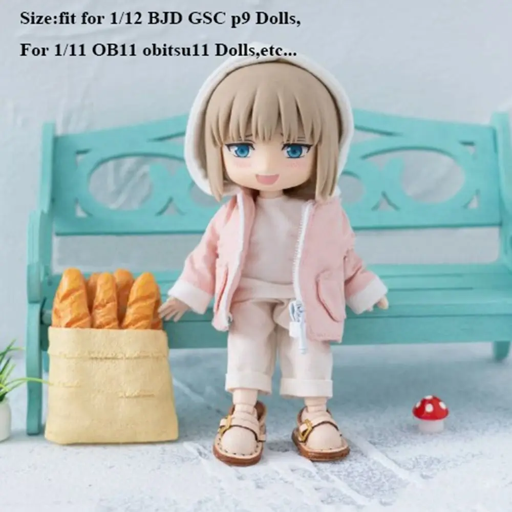 Sweat à capuche fait à la main, Mini accessoires de bricolage, vêtements décontractés, hauts cadeau, manteau multicolore pour poupées 1/12 BJD GSC p9