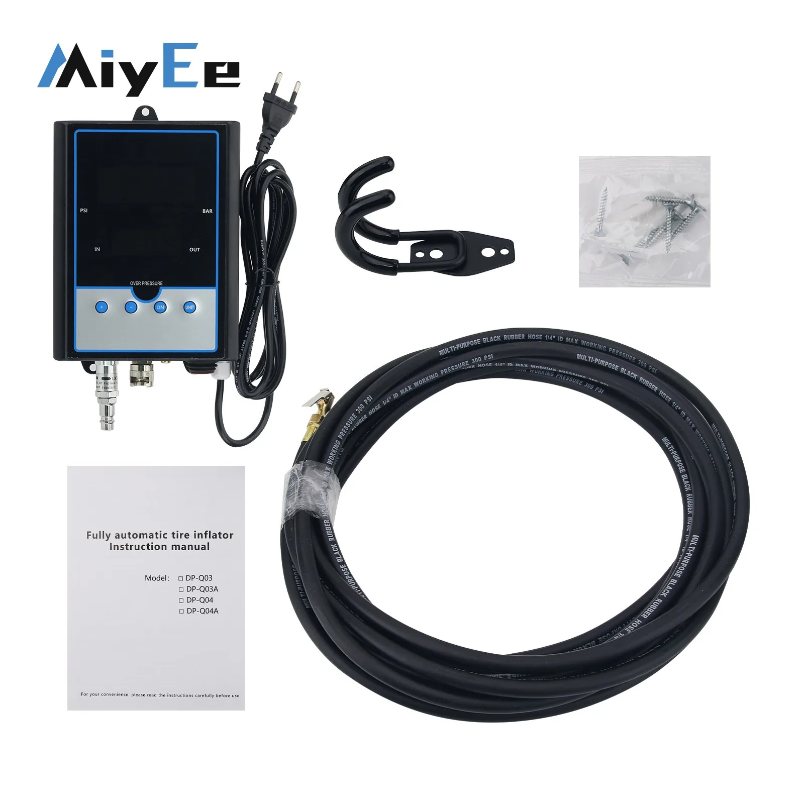 DP-Q03 220V Wall-mount Automatic Intelligent Tire Inflator 1-100Psi for Motorcycles/Cars/Medium Buses
