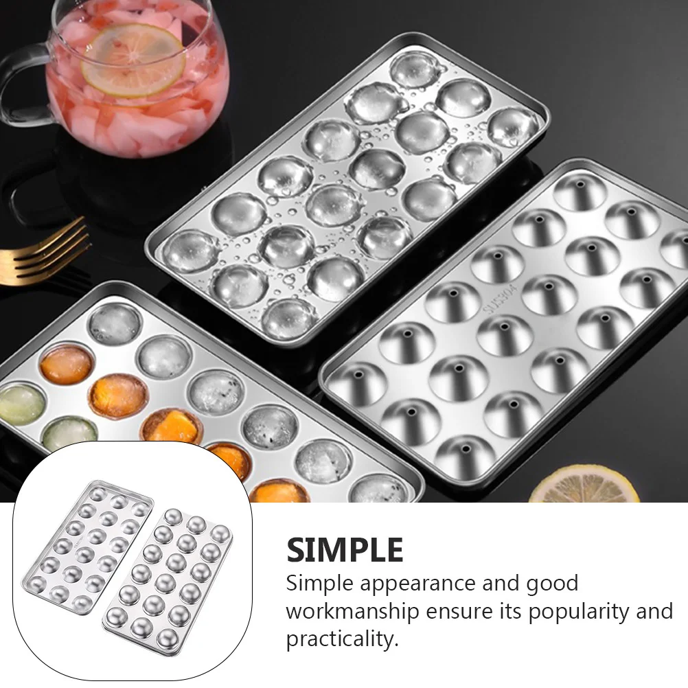 

Alipis Stainless Steel Ice Mold 304 Sphere Ice Maker Jelly Pudding Cookie Fondant Tray with Cover Round Muffin Shapes