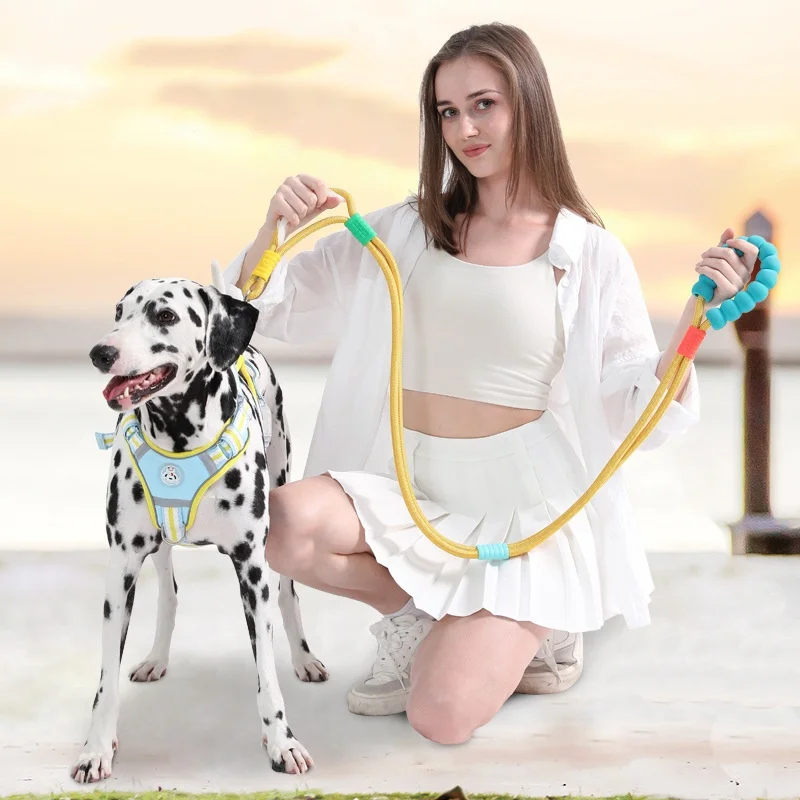 

multi colors 3 in 1 dog leash Secure durable slip-resistant pet leash Hands free Adjustable Dog Rope for Small Large Medium Dogs