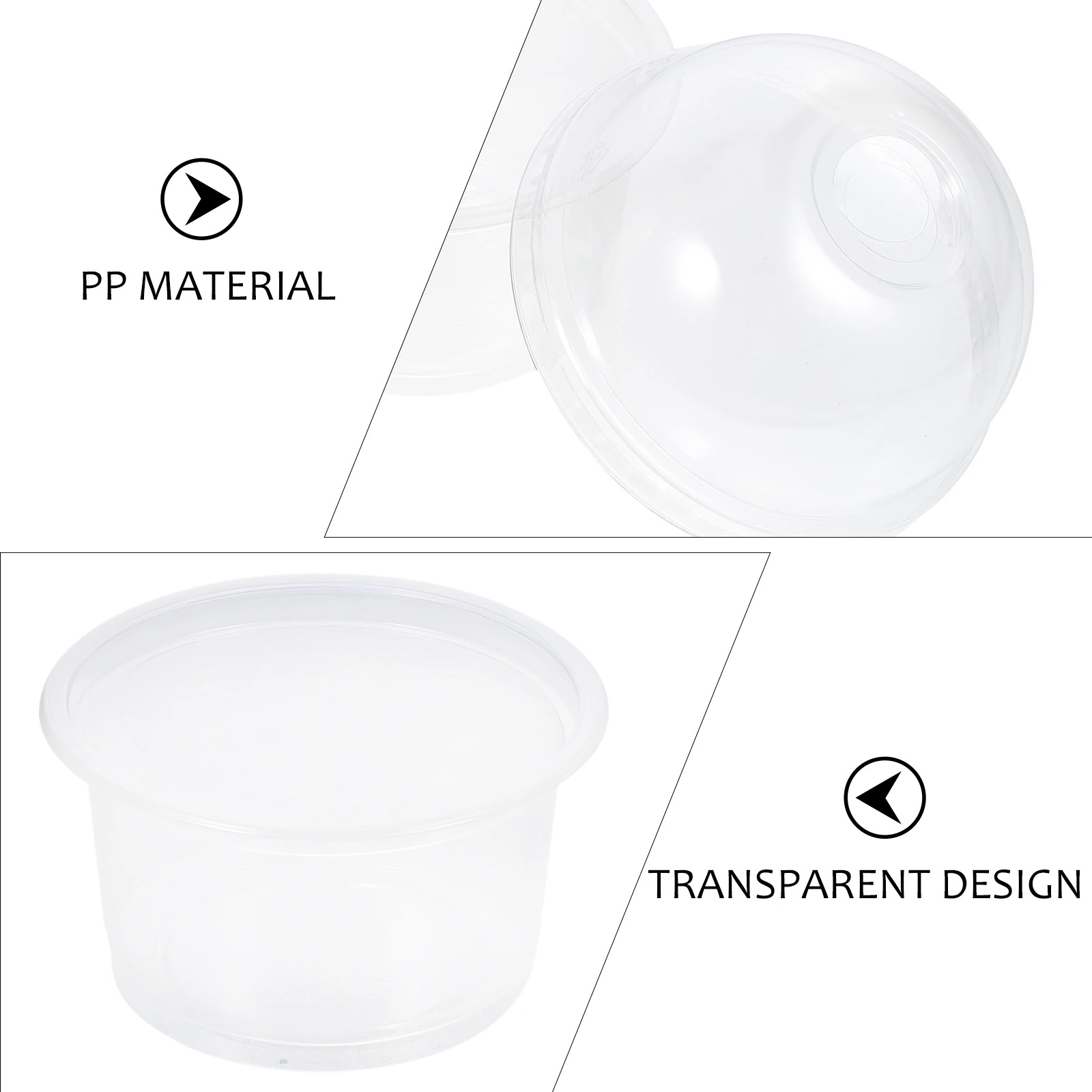 

50pcs Disposable Salad Cups 250ml Dessert Container Clear Plastic Containers with Lids for Party Catering Storage