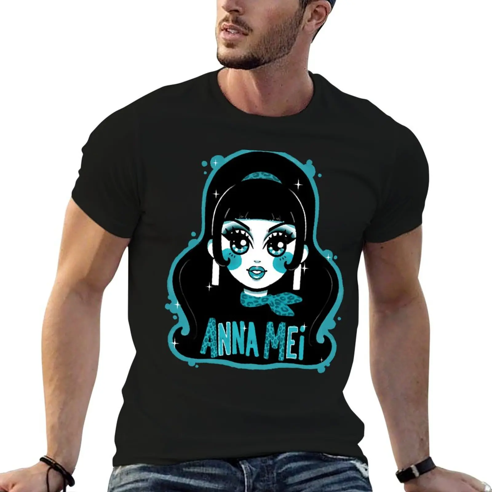 Anna Mei- Blue Leopard Edition T-Shirt Light Athletic Short Sleeve Tee Shirt