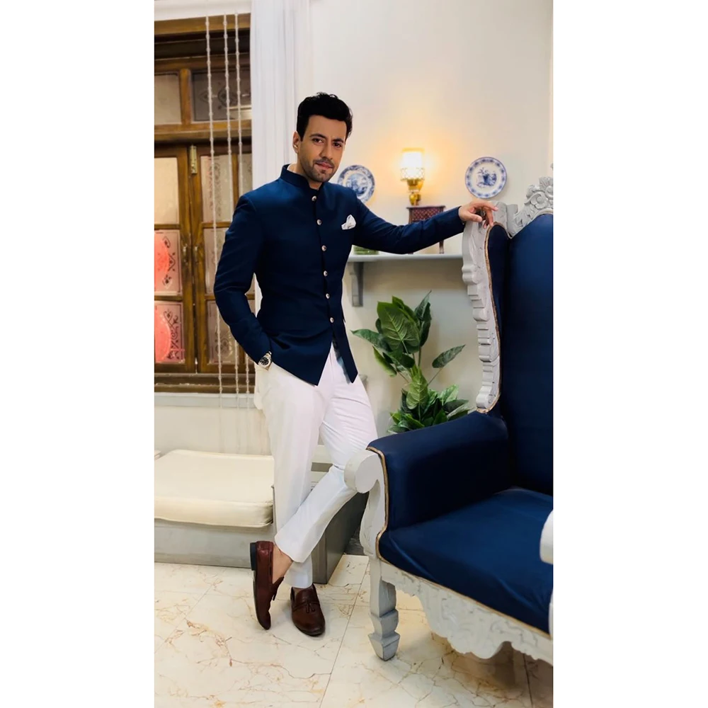 

Luxury Suits for Men Single Breasted 2 Pieces Jacket Pants Blazers Sets Slim Fit Smart Banquet Wedding Business Costume Homme
