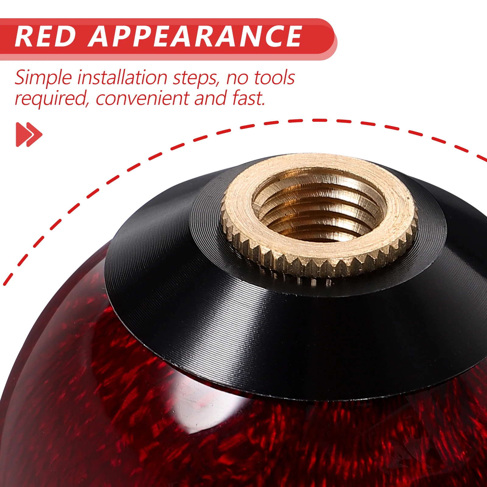 

Round Knob Gear Shift Knob Carbon Fiber Stick Red Automatic Transmission Car Accessory Shift Knobs Manual Gear