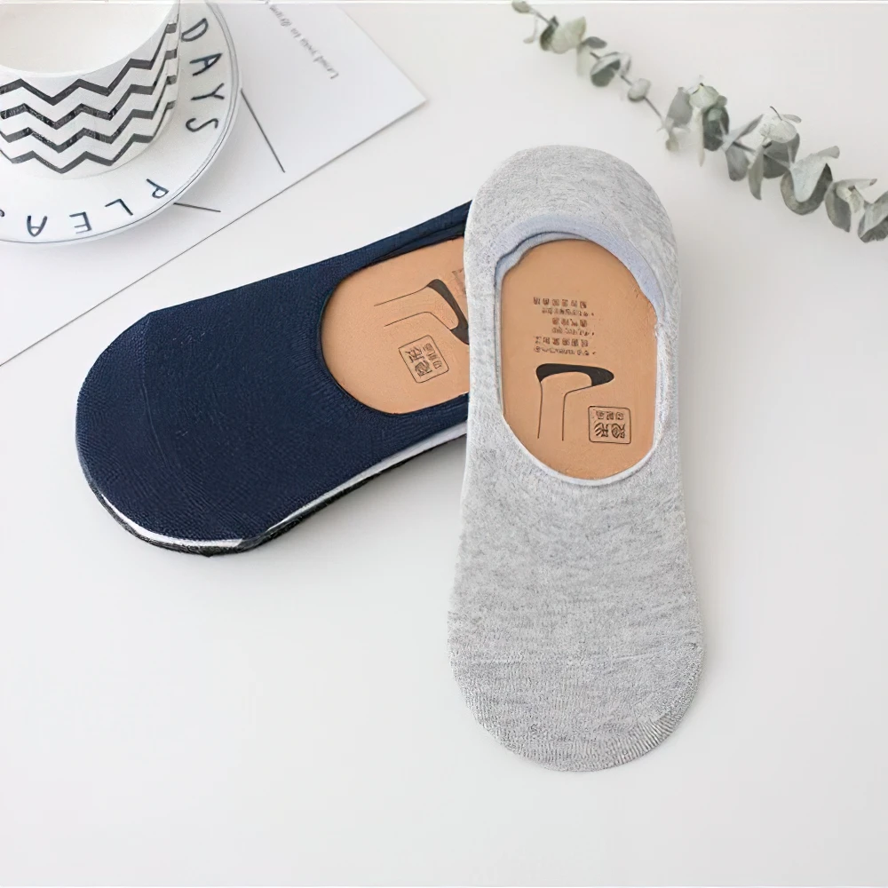 Men Low Cut Cotton Socks Invisible Loafer Boat Sock Non-slip Breathable Cotton Calcetines Male Solid Alien Ankle Socks Casual