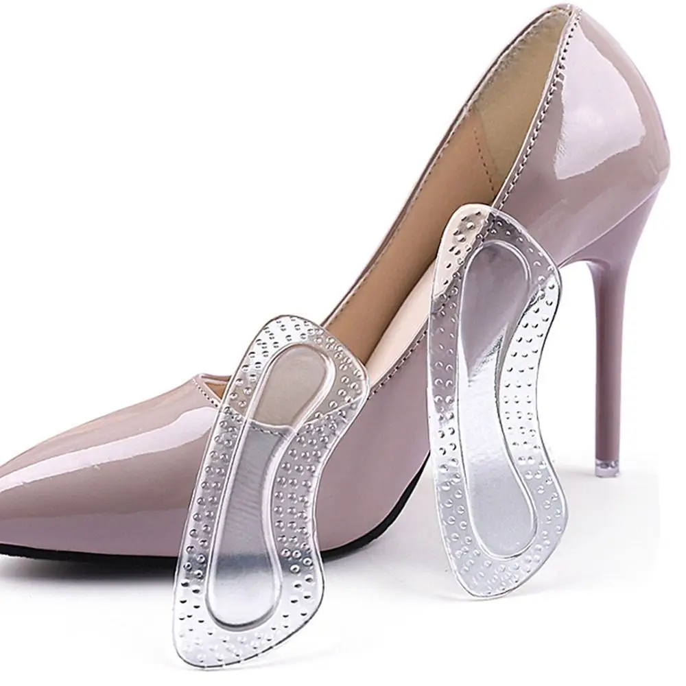 2pcs New Transparent Heel Cushions Anti Slip Foot Care Pads High Heel Pads Foot Protection Silicone Heel Stickers Women Men
