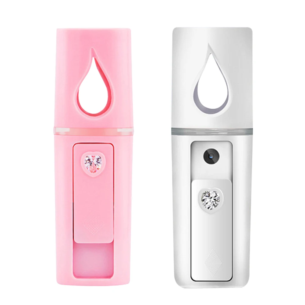 L2 Mini Nano Facial Mister with Top Mirror Portable USB Rechargeable Handy Cool Mist Sprayer Steamer Face Humidifier Atomizer