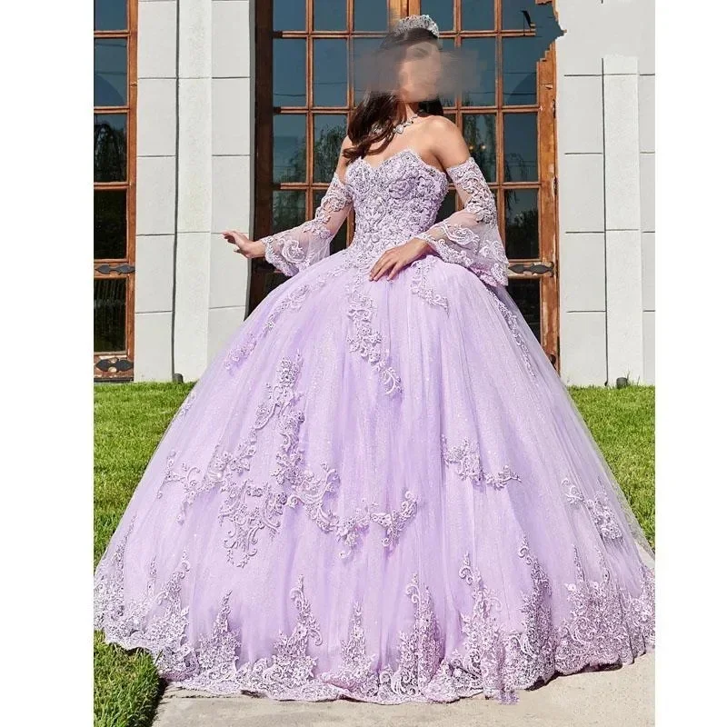 

Elegant Purple Long Dress Lace V-Neck Appliques Backless Evening Gowns Formal Evening Party Prom Dresses Customized