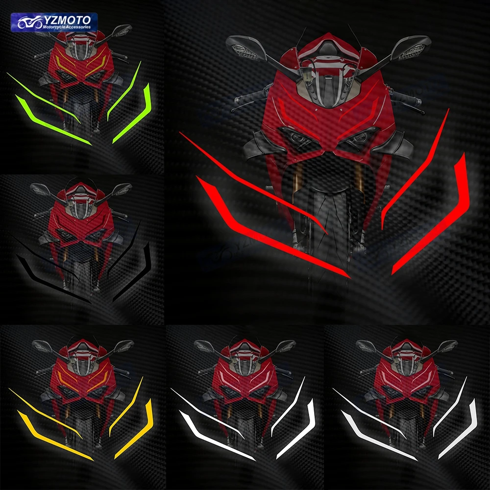 

Для Ducati V4 V4S V4R V2 1199 1098, аксессуары для мотоциклов, передняя голова, гоночный обтекатель, наклейка, светоотражающие водонепроницаемые наклейки