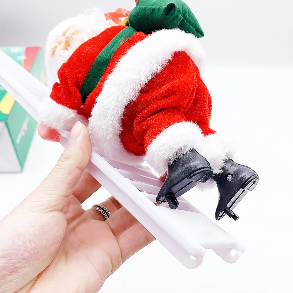 

Christmas Santa Claus Ornament Red Lovely Decoration Climbing With Automatic Movement Funny Gift Party Adornment