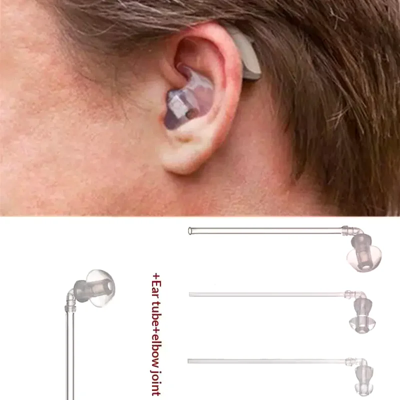 /Kuz/1Set Portable Hearing Aid Ear Tips Acoustic Tube Connector Silicone Ear Tips Hearing Aid Replacement Parts Soft Ear Tips