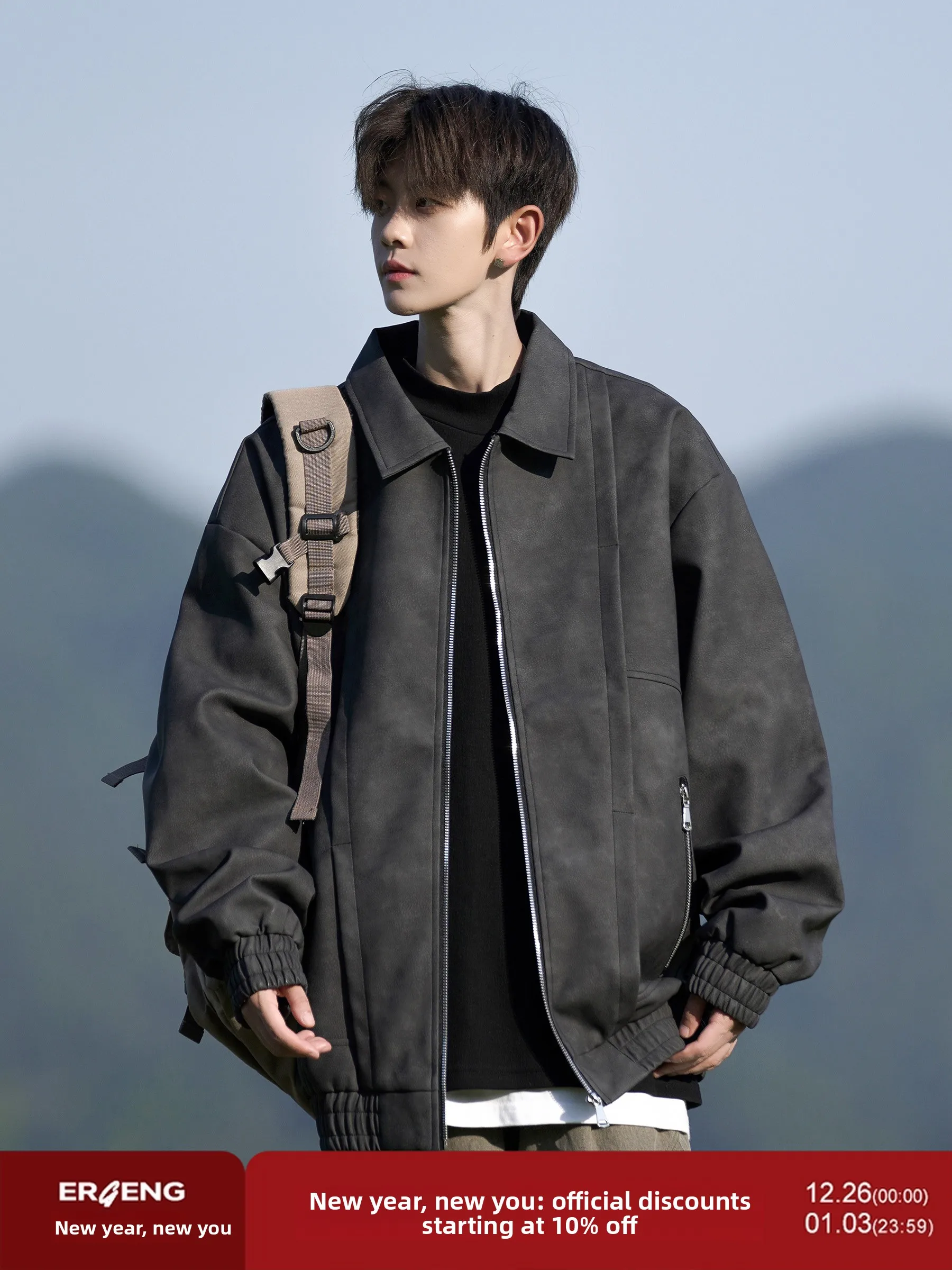 

Мужская кожаная куртка Sli в стиле ретро, весна-осень, новый тренд, брендовая элитная крутая мотоциклетная одежда, свободная посадка на молнии