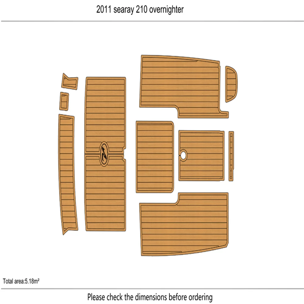 

2011 searay 210 overnighter cockpit & swim platform 1/4" 6mm EVA teak floor SeaDek MarineMat Gatorstep Style Self Adhesive