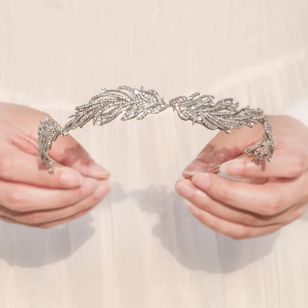 

1 шт. Уникальная сверкающая свадебная тиара-корона для женщин, ажурный хрустальный головной убор, украшение для волос, серебристый, легкий, не выцветающий