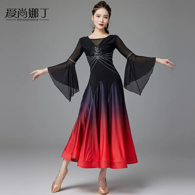 

Новое платье для бальных танцев 2026 года, для соревнований, выступлений, современного вальса, танцевальных выступлений, модель 7164