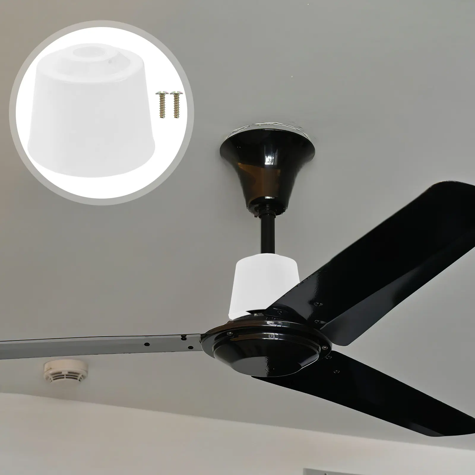 2Pcs Universal Plastic Ceiling Fan Canopy Floor Fan Cover Protective Debris Cover Replacement Ceiling Accessory