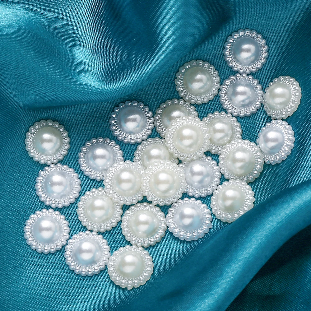 9/11/13/18mm Acrylic Ivory/White ABS Imitation Pearl Half Round Flatback Beads For Jewelry Making,DIY Handmade Craft Decoration