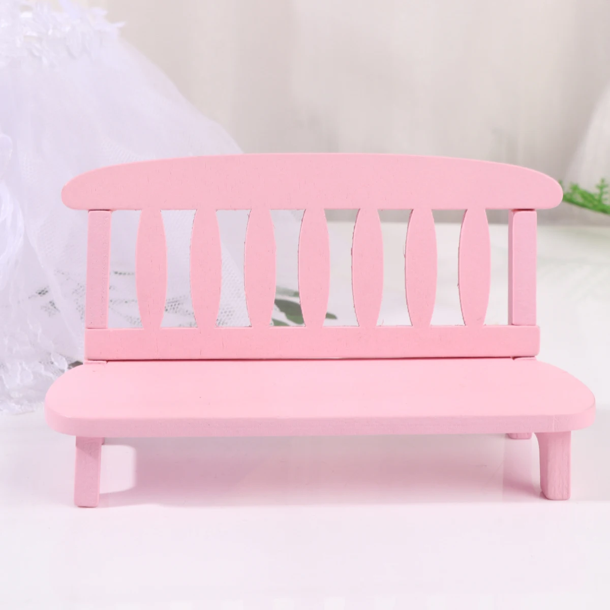 Drewniane Ozdoby na Ławkę Sofa Dziecięca Retro Meble Kanapa Model Rekwizyt Fotograficzny Miniaturowy