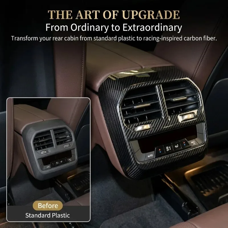 

Real Carbon Fiber For BMW IX 22-24 Car Steering Wheel Dashboard Console Gear Shift Panel Cover Trim Interior Kit Car Accessories