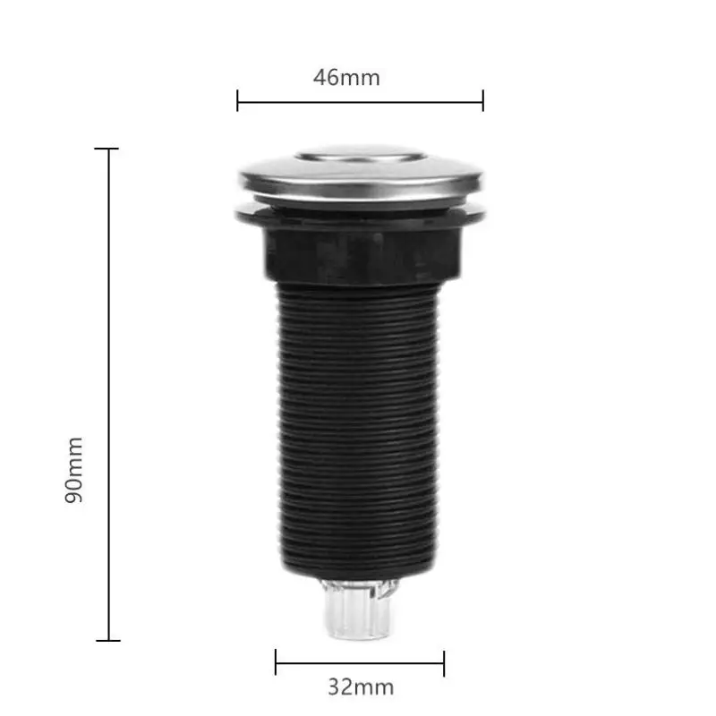 Stainless Steel Button Extended Air Switch For Kitchen Waste Disposer Pneumatic Switch Massage Bathtub Starter Accessories