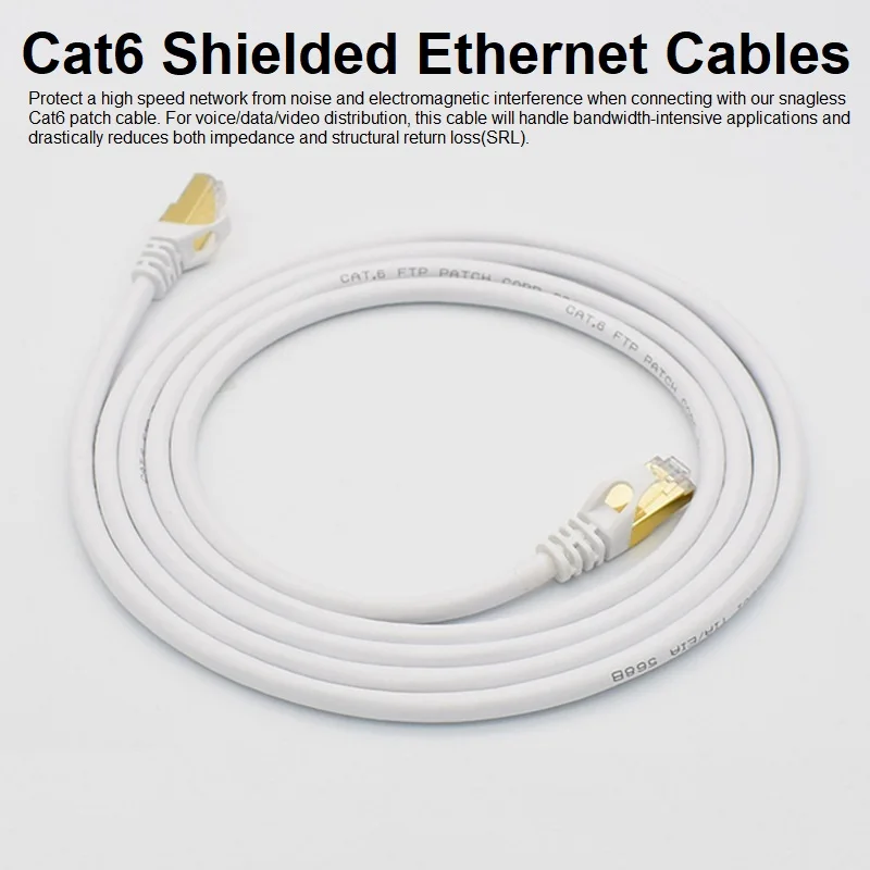 100pieces of Shielded CAT6 Patch Cable with 15u gold plated plugs, , OD6mm FTP Ethernet Network Cable, Foiled Twisted Pair 8P8C