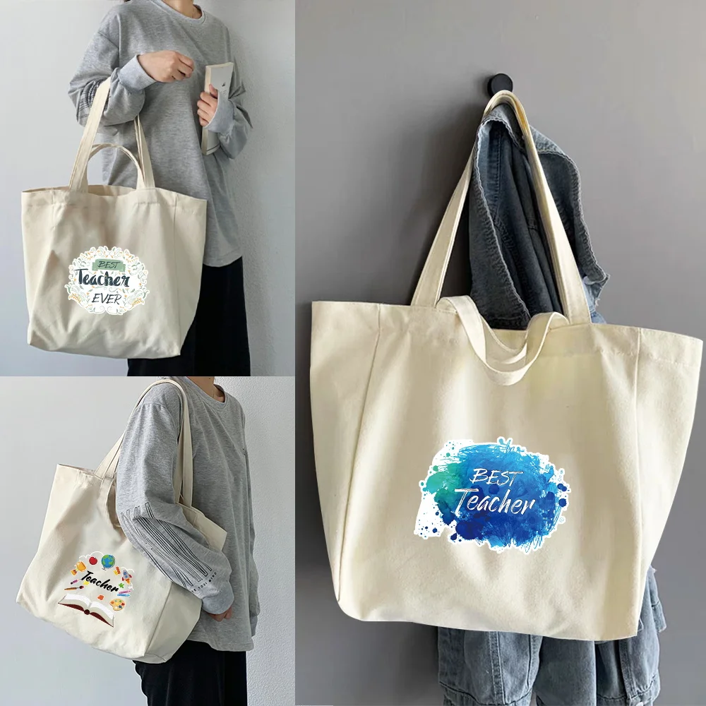Reusable Shoulder Bag Teacher Series Sundry Bag Foldable Female Travel Large Handbag