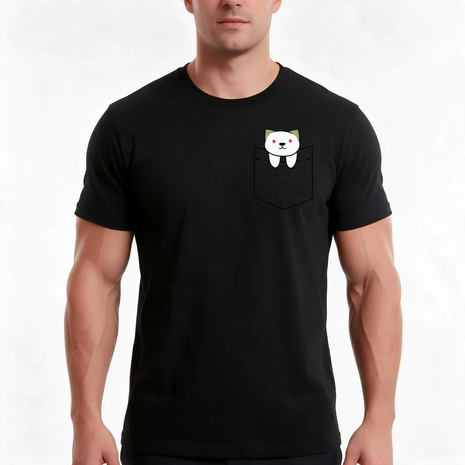 Frosty Pocket Tee T-Shirt, Summer Casual Cotton Tee, Oversized Streetwear Tops, Vintage Graphic Print, Loose Fit Short Sleeve