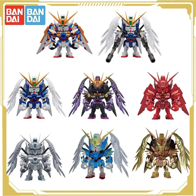 Bandai original brinquedo de doces gundam anime qmsv-mini ew figura de ação brinquedos para meninos meninas crianças presente modelo colecionável ornamentos