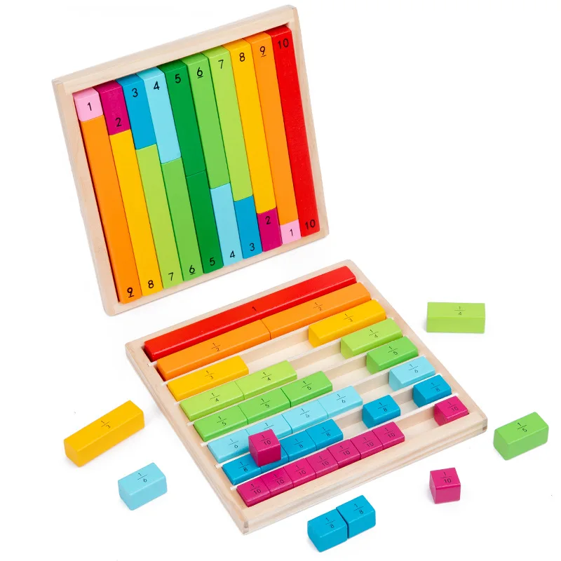 

Montessori Teaching Aids Math Learning Props Colorful Decimal Stick Fraction Stick Children's Early Education Puzzle Toys