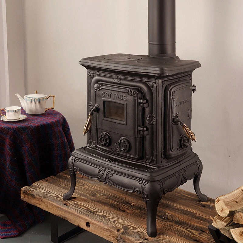 

Cast iron real fire wood can boil water large fireplace heater
