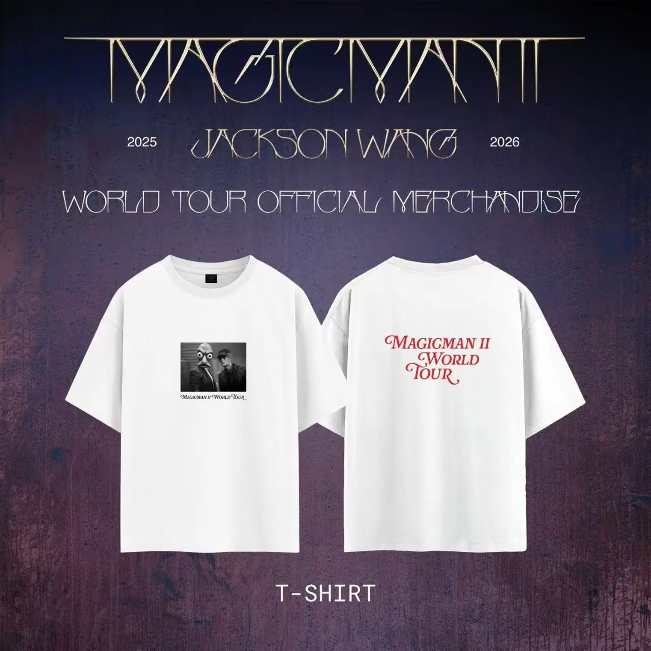 Jackson Wang MAGICMAN 2 Concert Merchandise Same Style T-shirt Unisex Couple Tops Fan Support Apparel MAGICMAN 2 WORLD TOUR - view 4