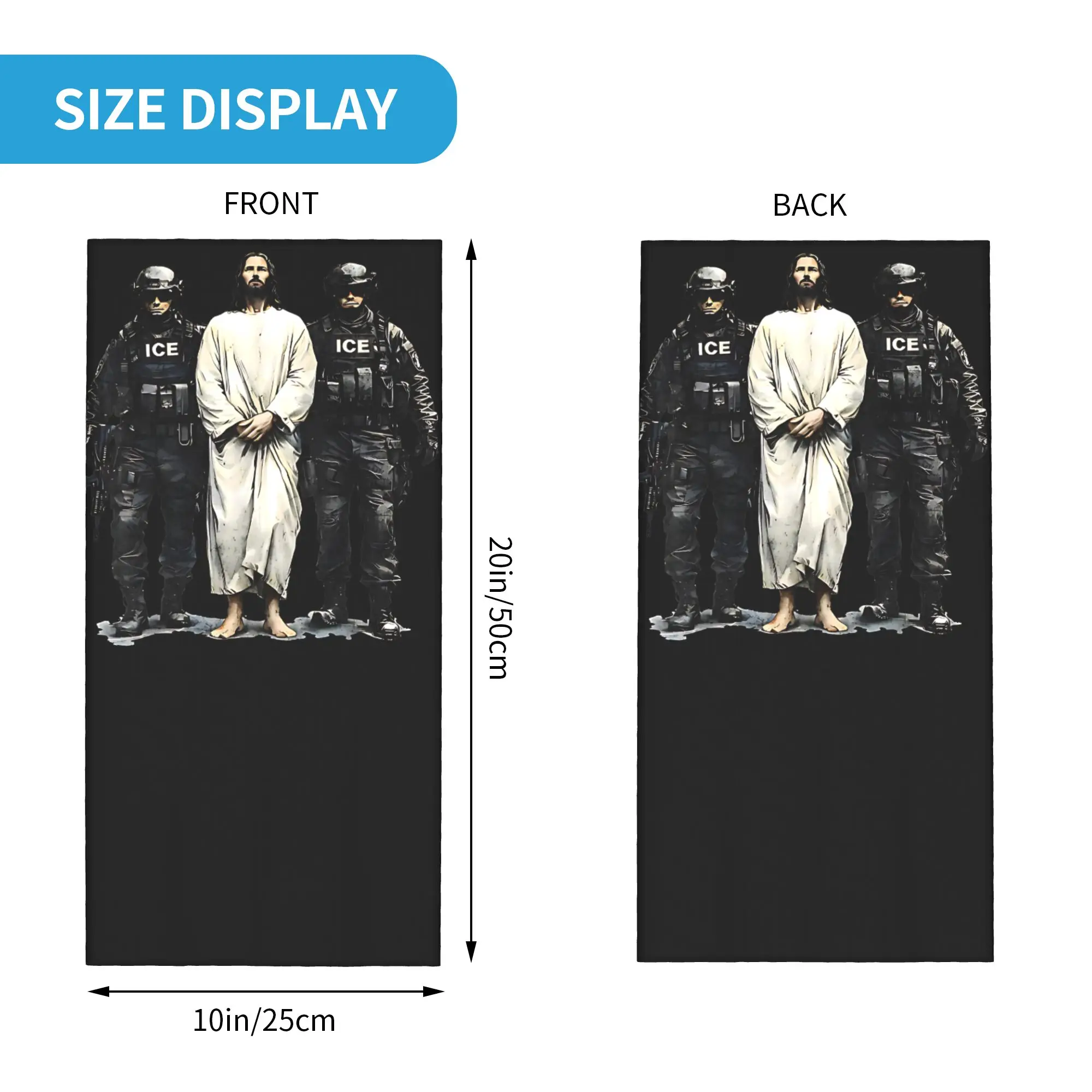 Men Melt ICE Abolish ICE , Anti ICE Political Bandana Merch Neck Gaiter Printed  Wrap Scarf Warm Headband For Riding Washable
