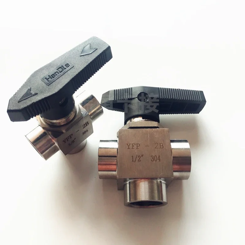 Customized 304 stainless steel inner thread three-way ball valve 1/43/81/22 split L-type panel switching valve