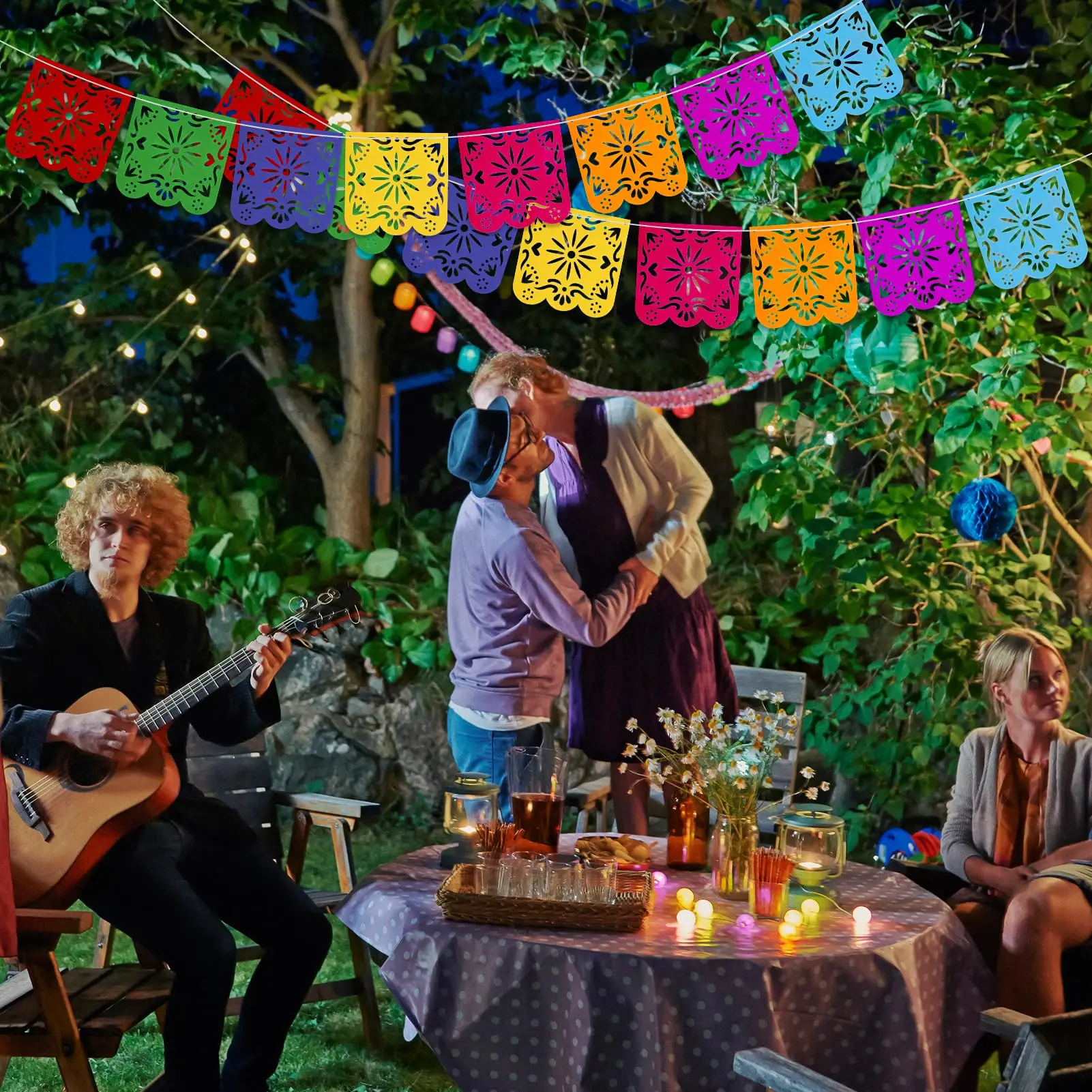1/4 Stück Mexikanische Fiesta-Party-Dekorationsbanner - Cinco De Mayo, Tag der Toten Papel Picado, für festliche Wanddekoration. – Detail 6