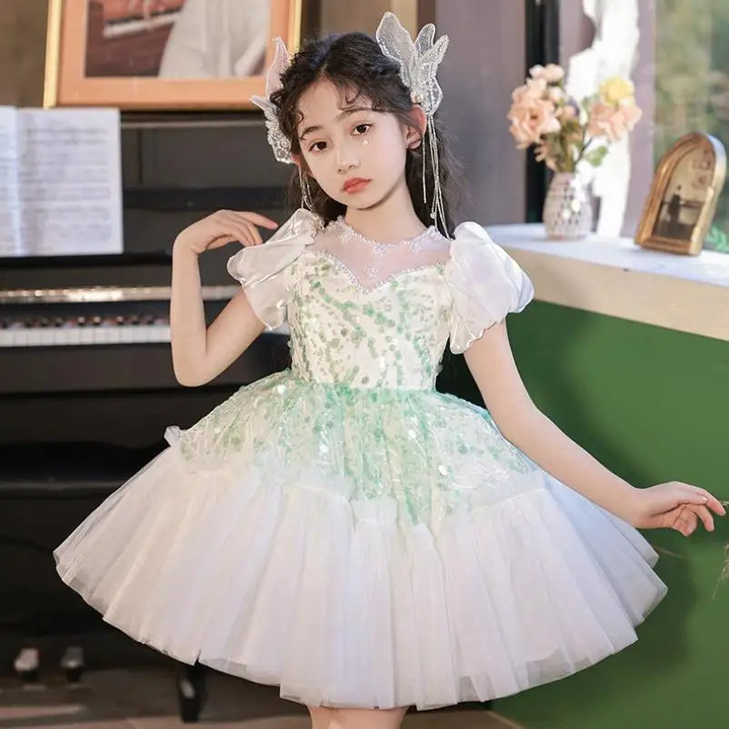 

Baby Clothing Butterfly Sequin Design Children Brithday Baptism Party Evening Gown Infant First Communion Dress For Girls A2622