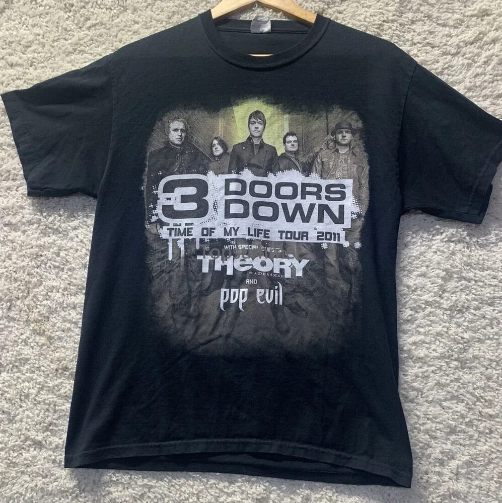 Jerzees 3 Doorrss Down Time Of My Life Tour 2011 T- Shirt See Measurement’s In Pic