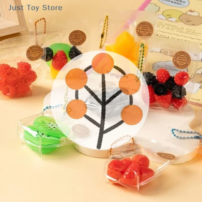 

[JT]1Pc Stress Relief Toy Simulation Fruit Pinch Squeeze Soft Sensory Keyring Pendant Backpack Decor Gift Favor