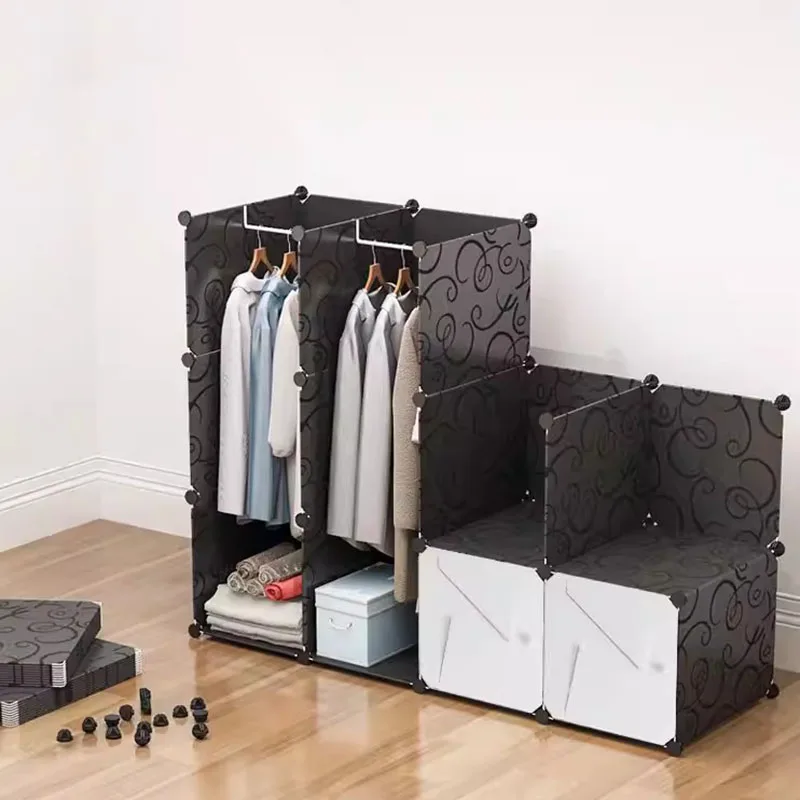 Display Open Wardrobe Storage Organizer Bedroom Clothes Plastic Cabinet Wardrobe Partitions Guarda