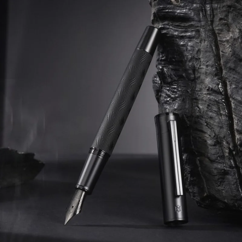 

A+ Hongdian 1860 Max Black Forest Fountain Pen Black EF/F Nib Writing Pen