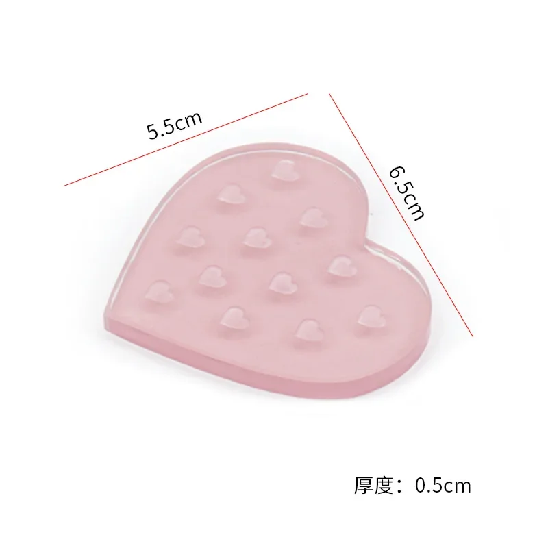 Eyelash Extension Pallet Crystal Glass Heart Shaped False Eyelashes Stand Holder Transparent Glue Tray Makeup Accessories