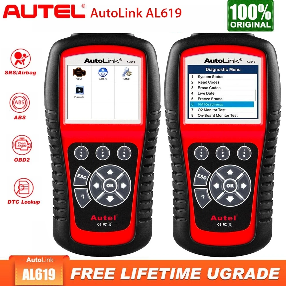 Autel AL619 AL519 OBD2 Scanner Car Diagnostic Tool Code Reader Automotriz ABS,SRS Automotive EOBD Diagnostic Scanner Scan Tool